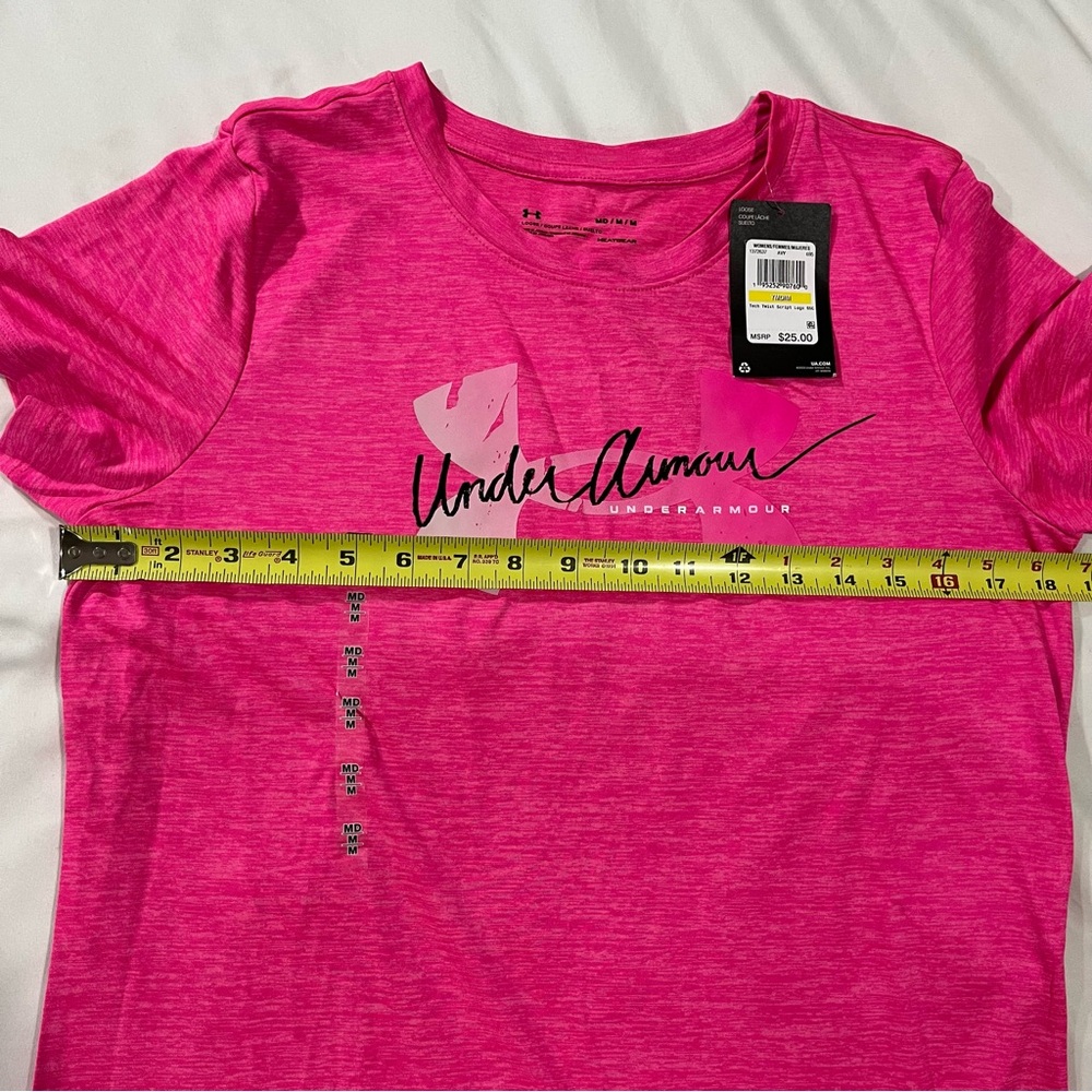 Under Armour Lot of 2 Loose Heatgear Size M Medium T-Shirts NWT-Pink & Gray - Picture 8 of 14